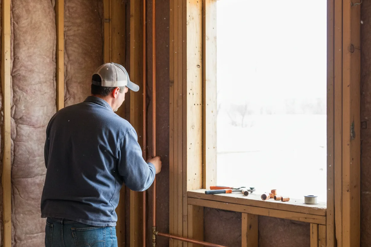 Licensed plumber running new copper supply lines in a Cold Spring home