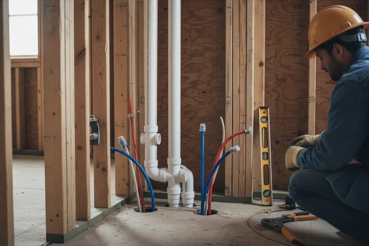 Drain and supply rough-in during Drain Cleaning in Cold Spring