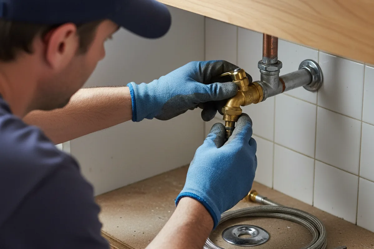 Shutoff valve and fitting work during Burst Pipe Repair in Cold Spring